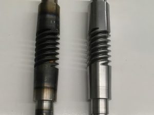 Worm Shaft with Heat Treat Scale | Kramer Industries Inc